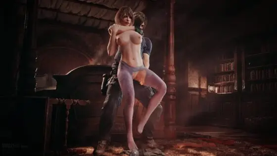 [4k] ashley standing sex with leon kissing & facial finish [drills3d]